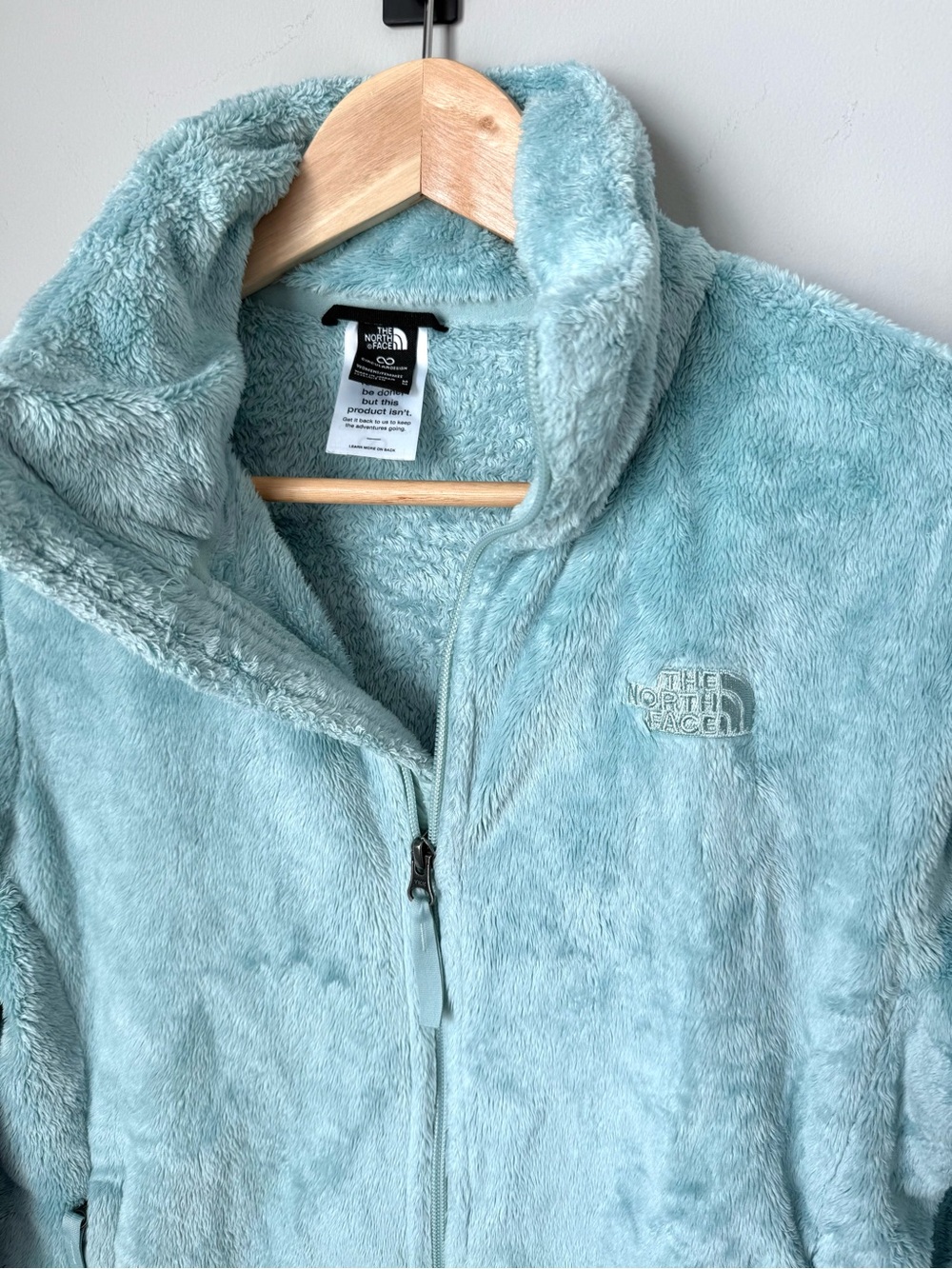 The North Face Women's Osito Cozy Silken Raschel Fleece Jacket - Light Teal - Picture 2 of 4